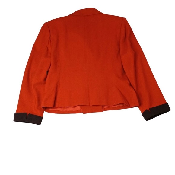 Vintage Kasper ASL Women's Double Breasted Blazer Orange Wool Size 14 - Picture 3 of 7